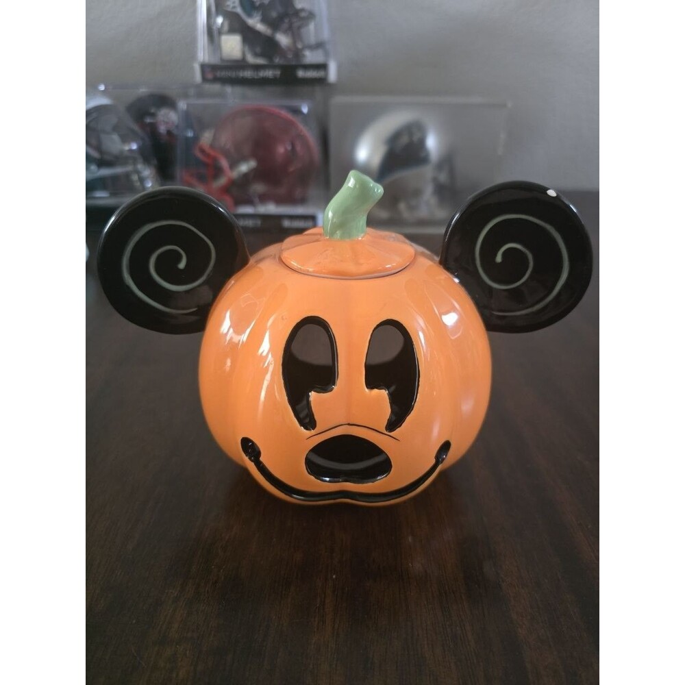 Disney Mickey Mouse Jack-O-Lantern Pumpkin Ceramic Lidded Zrike Brands Halloween